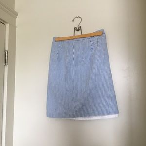 Blue and white striped skirt!